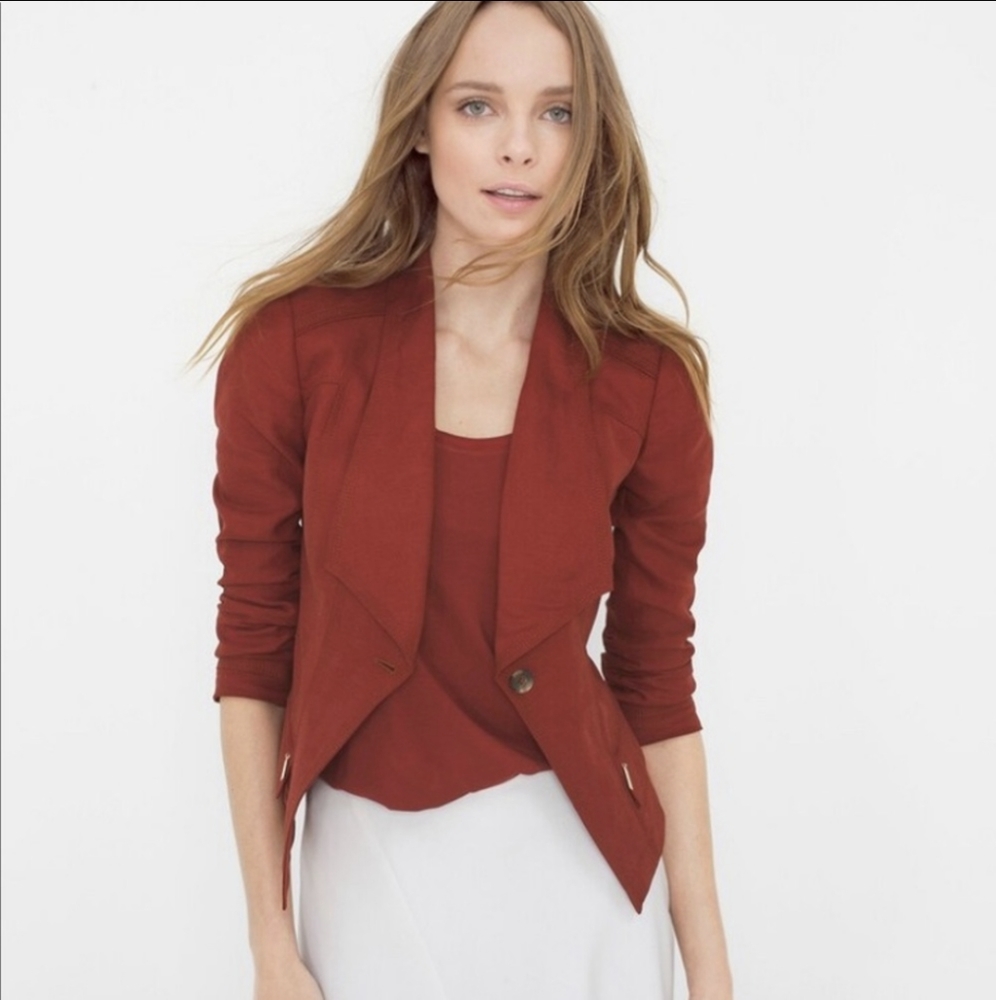 WHBM Linen Burnt Orange Blazer